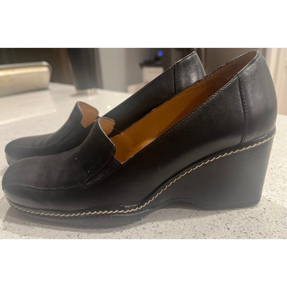Rockport Black Leather Wedge Loafers APW24821 Women Size US 6